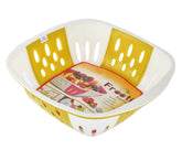 Heart Home Large Plastic Fruit, vegetable Storage Basket- Pack of 6 (Pink & Green)-HS42KUBMART25431